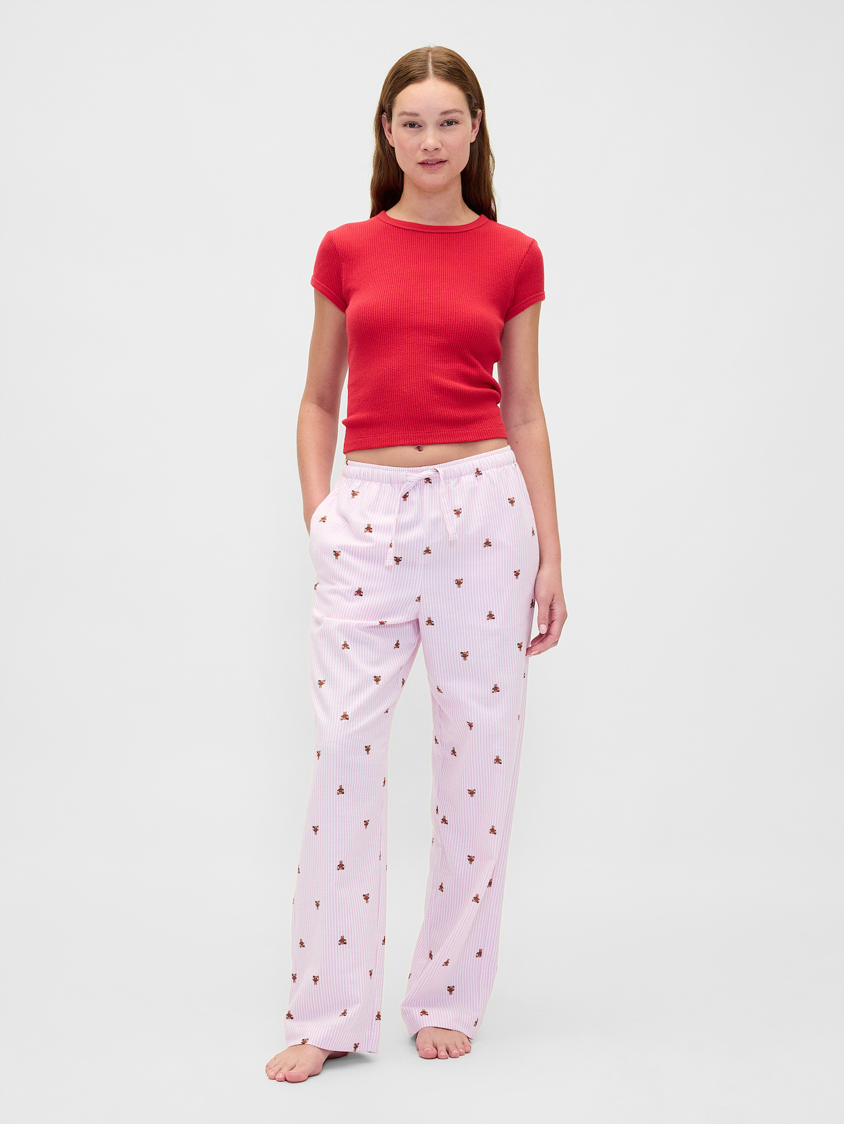 Adult Softest Flannel PJ Pants - Pink brannan bear