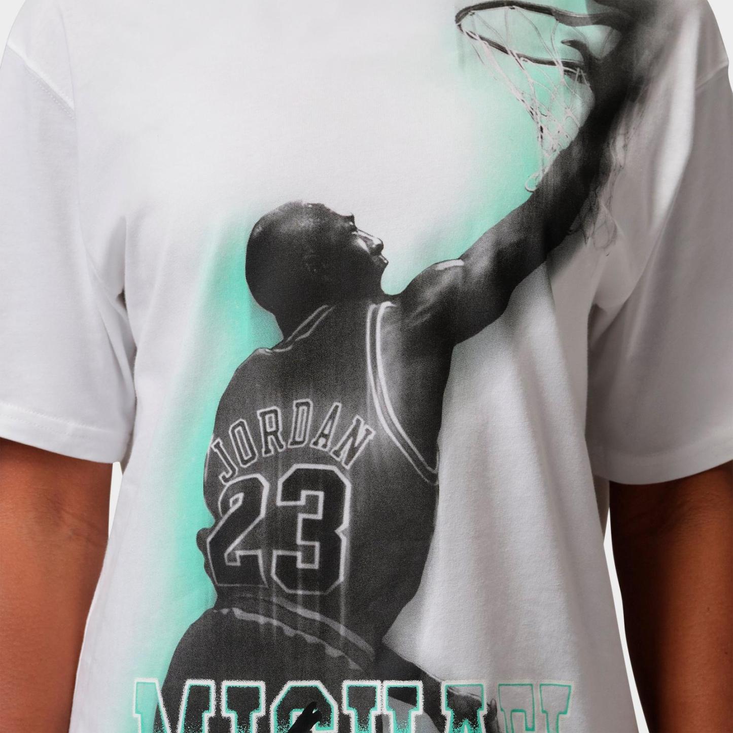 Women's Jordan Sport Heritage Dri-FIT Graphic T-Shirt - White/Green Glow - view 4