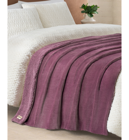UGG® Avery Reversible Throw, 50" x 70" - Dusty Orchid