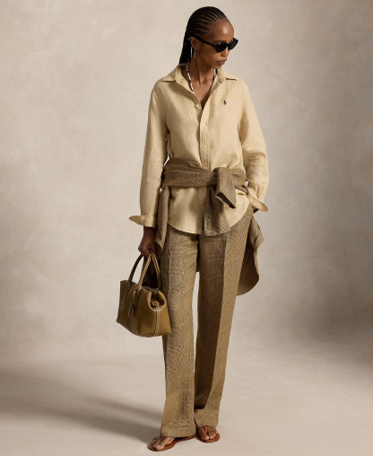 Polo Ralph Lauren Women's Classic-Fit Linen Shirt - Dune Tan