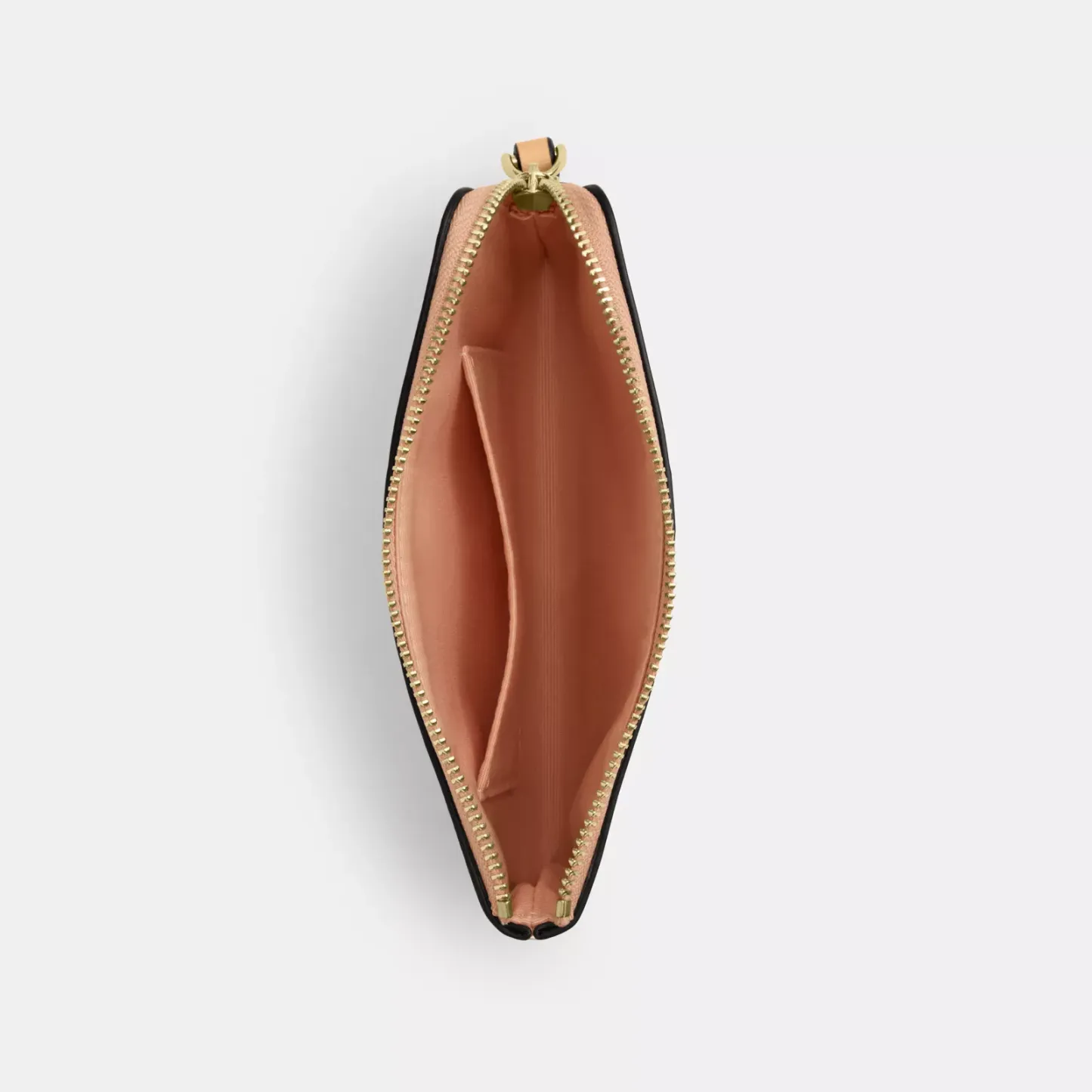 Corner Zip Wristlet In Signature Leather With Charm - Gold/Faded Blush - view 3