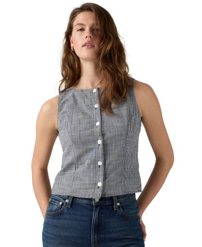 Levi's Women's Pippa Sleeveless Top - Ceicil Even Micro Check Peacoat