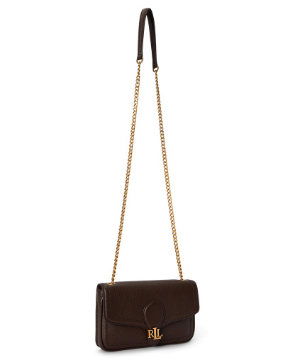 Lauren Ralph Lauren Bradley Small Pebbled Leather Crossbody Wallet - Chestnut Brown