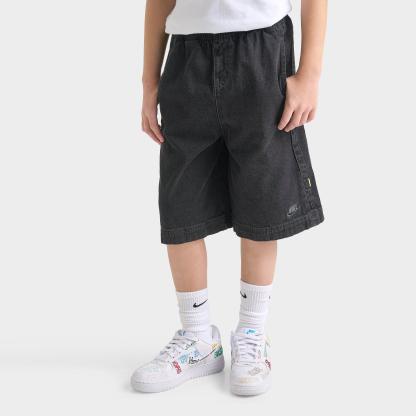 Big Kids' Nithtke Sportswear Collection Archival Denim Shorts - Black/Anthracite/Volt/Anthracite