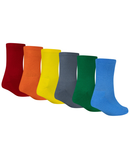 Jordan Boys' and Girls' 5-11 Everyday Essentials Crew Socks, 6-Pack - Starfish