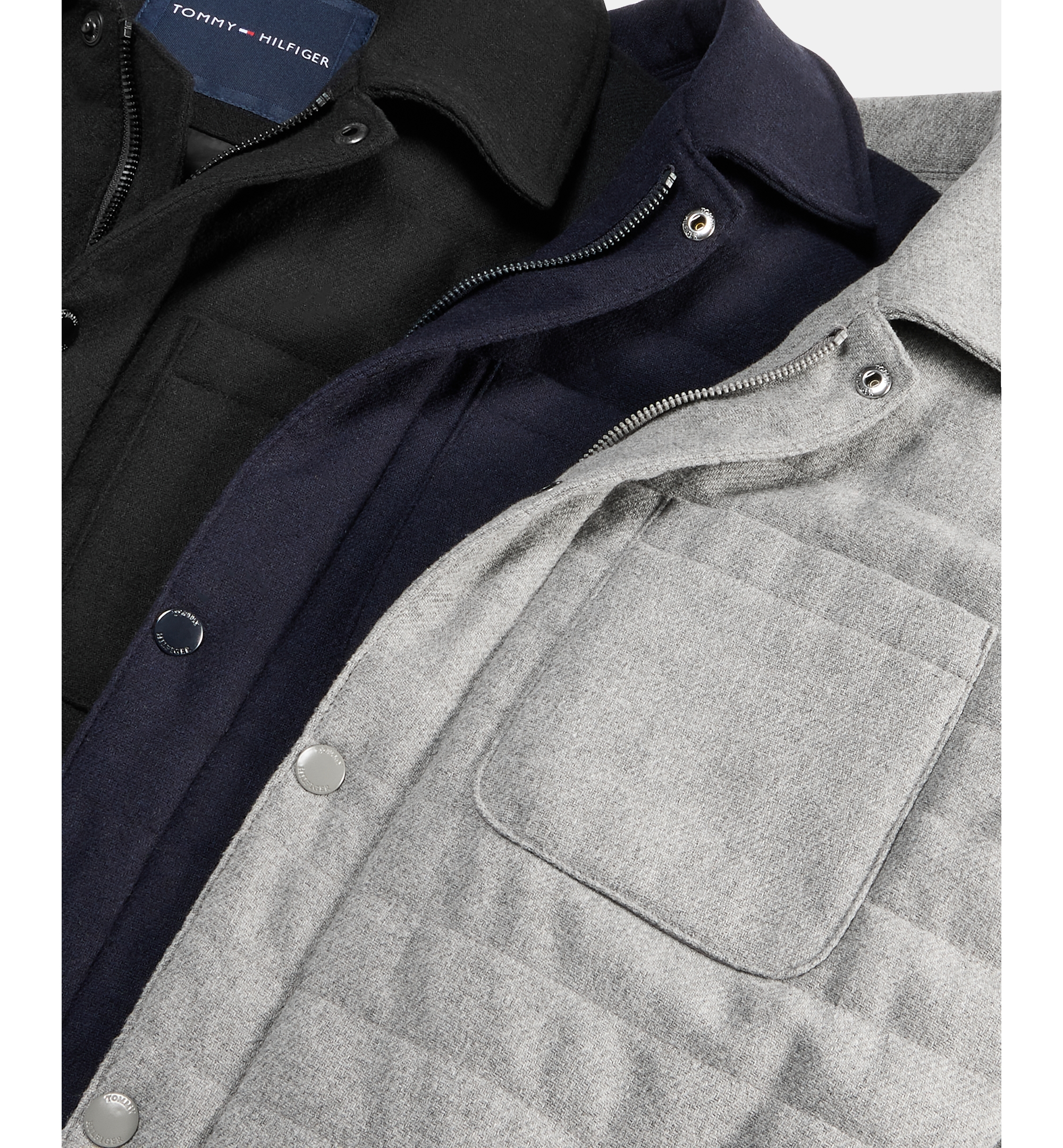 Tommy Hilfiger Men's Quilted Shirt Jacket - Heather Grey