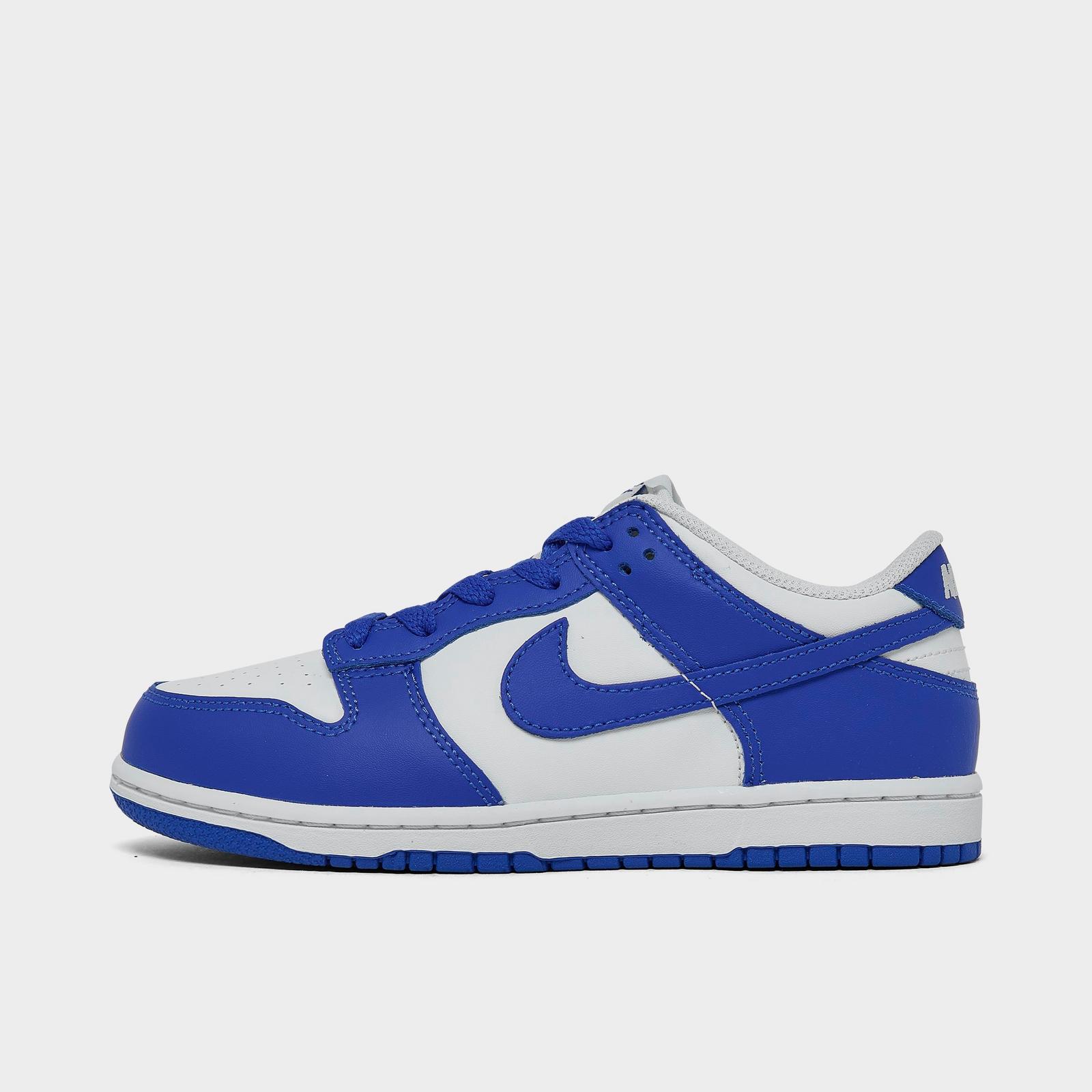 Little Kids' Nike Dunk Low Casual Shoes - White/Hyper Royal/Hyper Royal