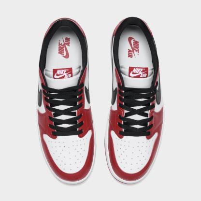 Men's Air Jordan Retro 1 Low OG Casual Shoes - Varsity Red/Black/Summit White - view 5