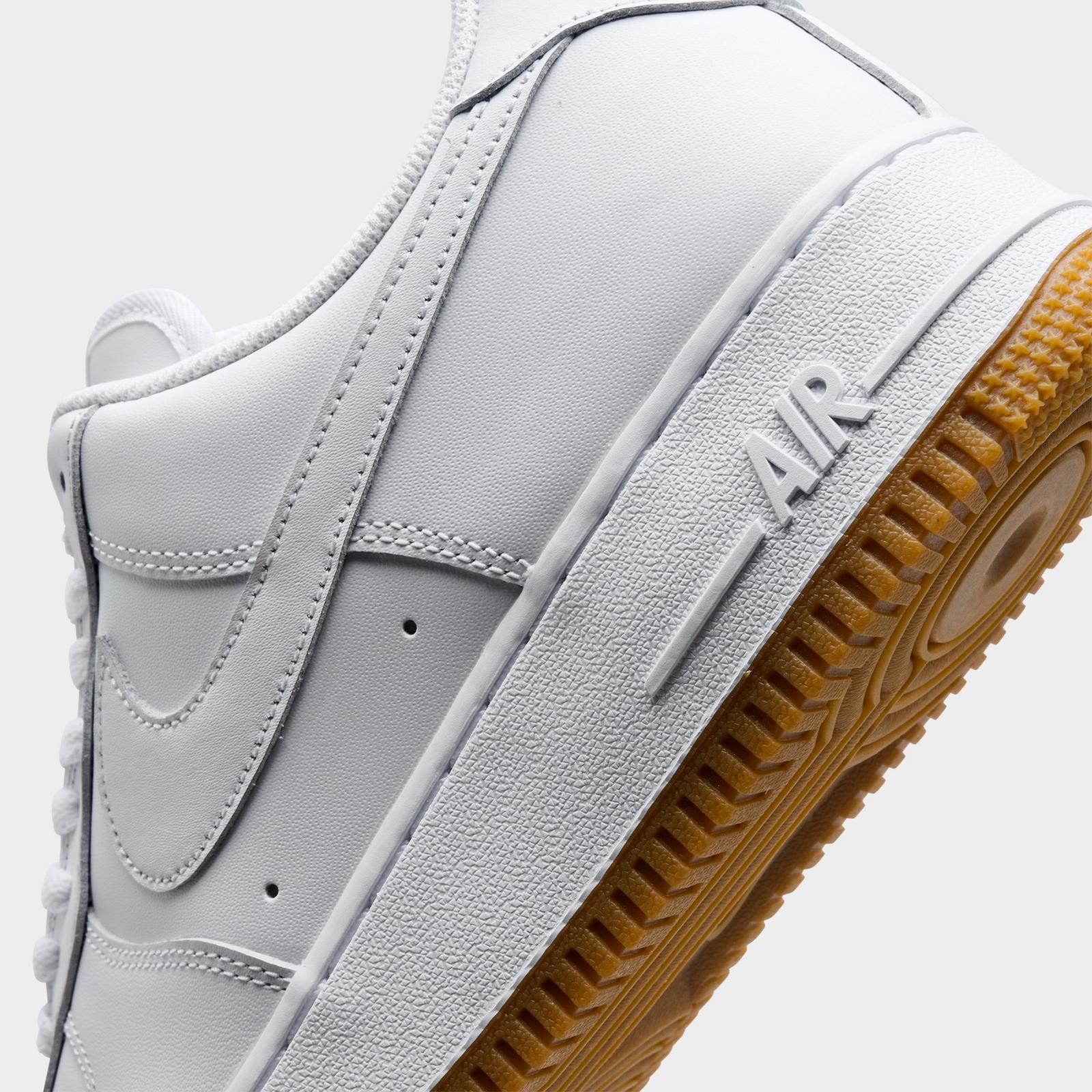 Men's Nike Air Force 1 '07 Gum Casual Shoes - White/White/Gum Light Brown