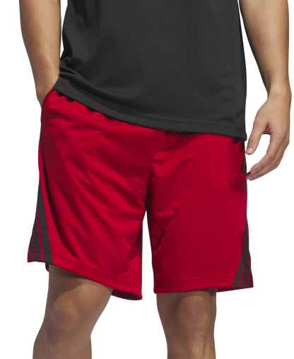 adidas Men's Three Stripes Legends Basketball Shorts - Red/Black