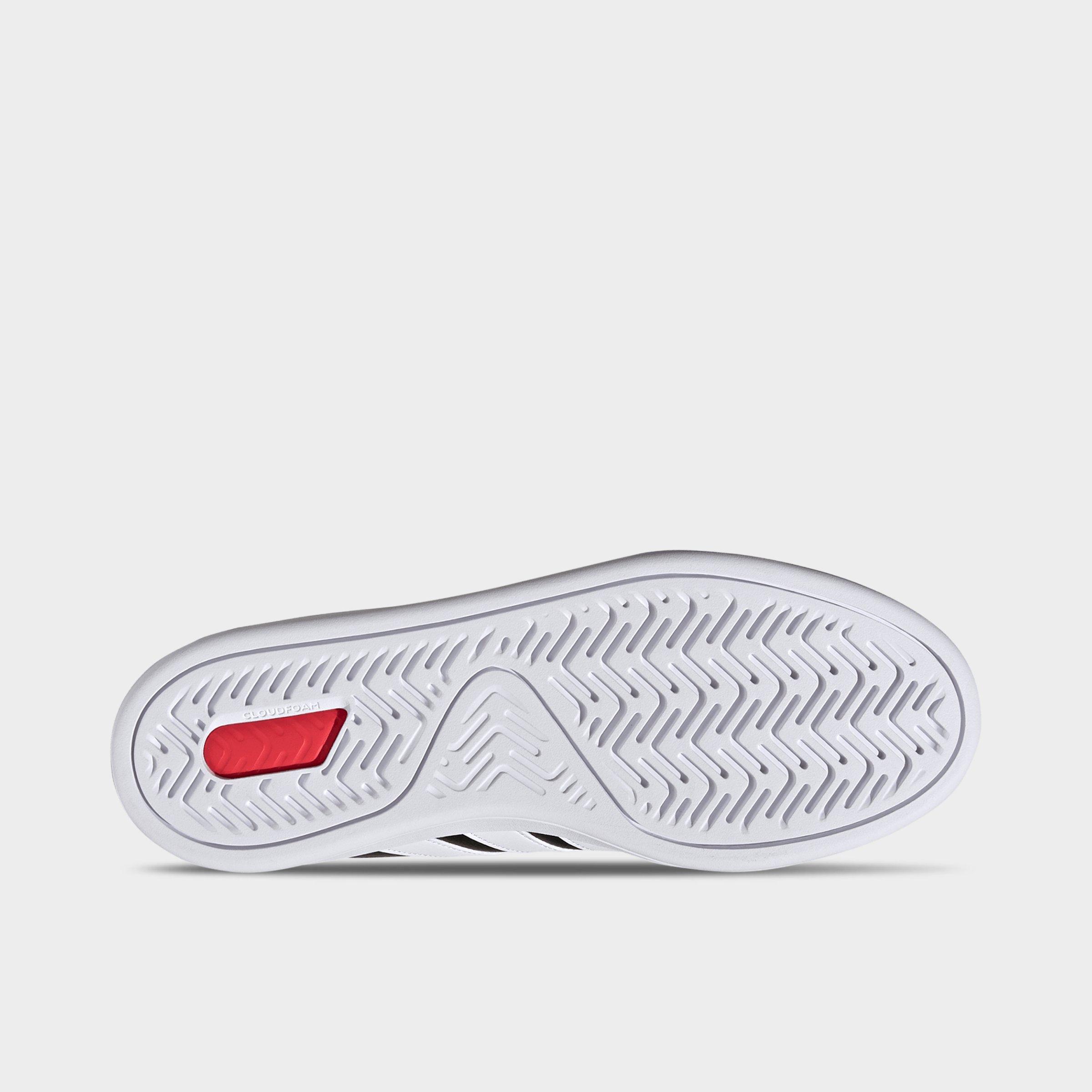 Men's adidas Grand Court Casual Shoes (Wide Width) - Core Black/Cloud White/Cloud White - Bottom view