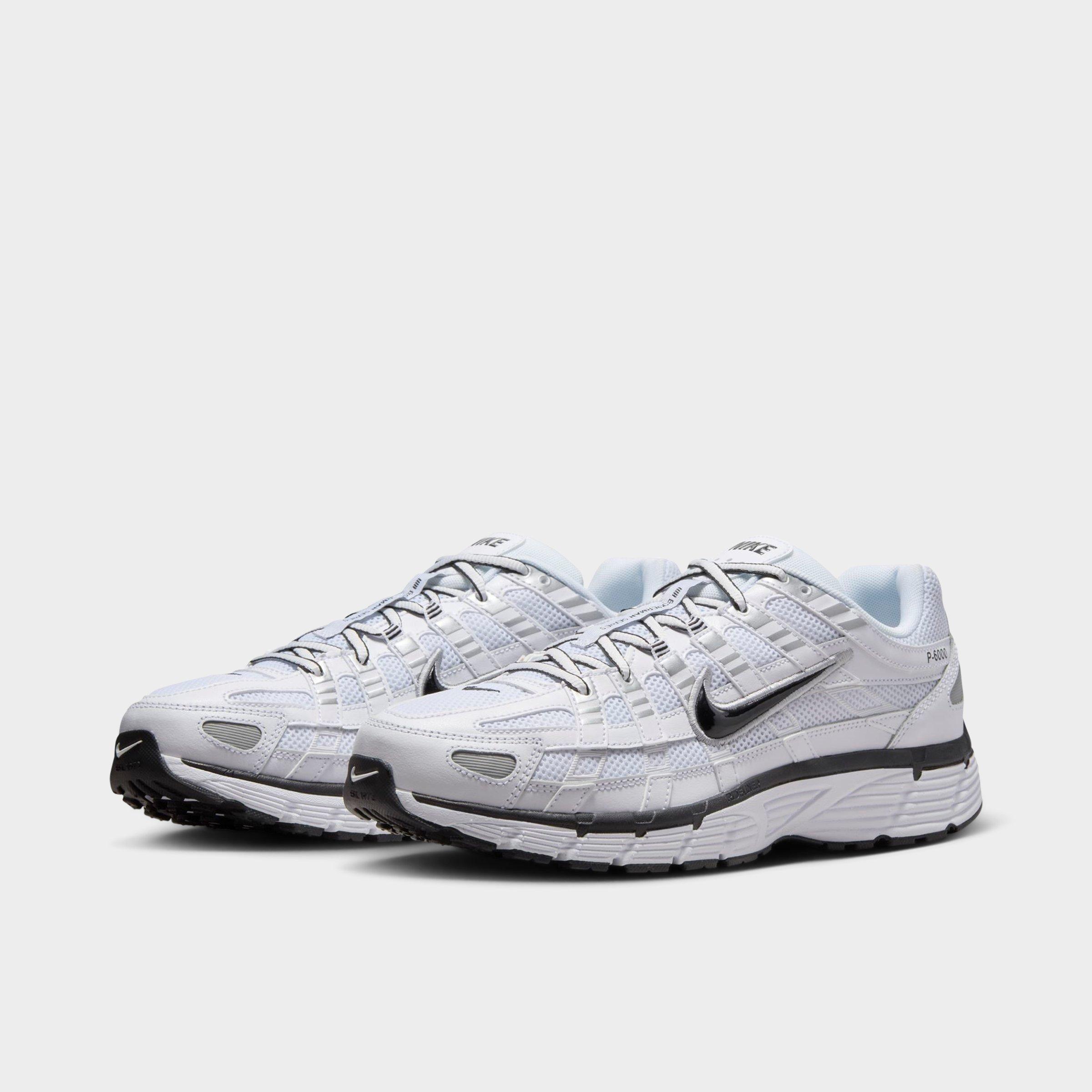 Men's Nithtke P-6000 Casual Shoes - Part 1 - White/Metallic Silver/Black/Black - Both shoes facing left