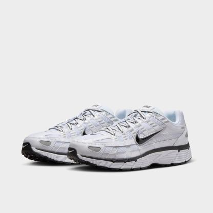 Men's Nithtke P-6000 Casual Shoes - Part 1 - White/Metallic Silver/Black/Black - Both shoes facing left