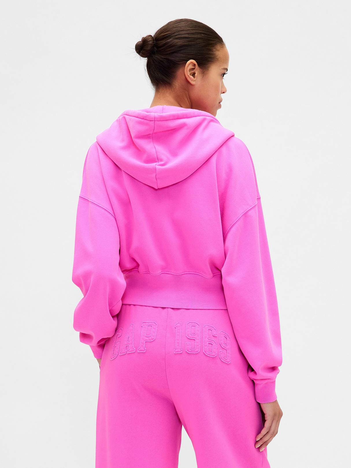 VintageSoft Wedge Zip Hoodie - New sugar plum neon pink