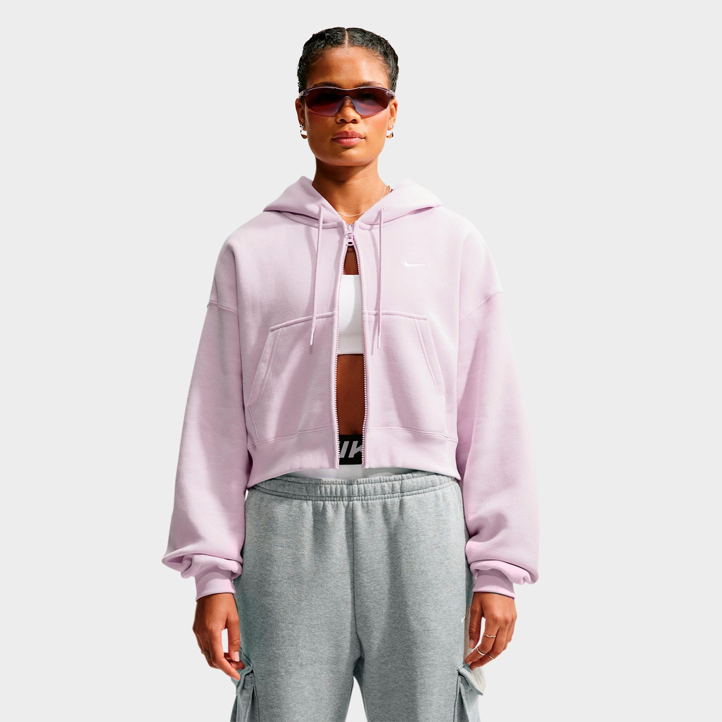 Women's Nithtke Studio Fleece Medium-Weight Oversized Cropped Full-Zip Hoodie - Bleached Lilac/Sail