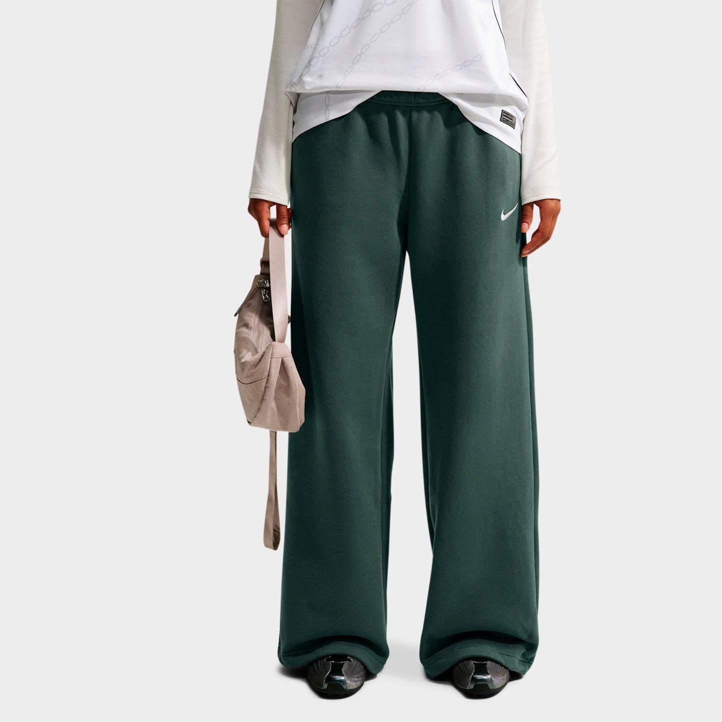 Women's Nithtke Studio Fleece Medium-Weight Wide-Leg Pants - Camo Green/Sail