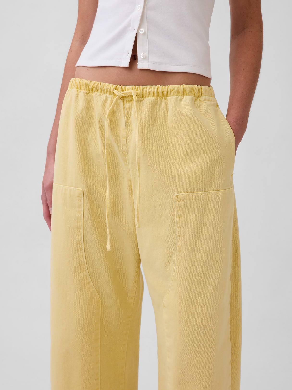Easy Double-Knee Barrel Pants - Maize yellow