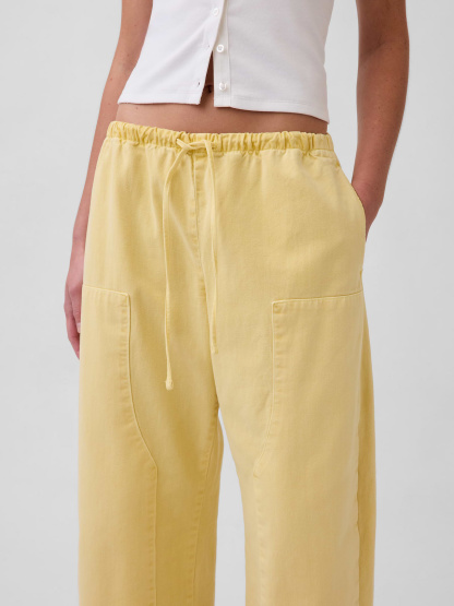 Easy Double-Knee Barrel Pants - Maize yellow