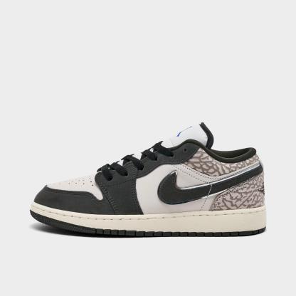 Big Kids' Air Jordan Retro 1 Low OG SE Casual Shoes - Sail/Infrared/Deep Pewter - view 1