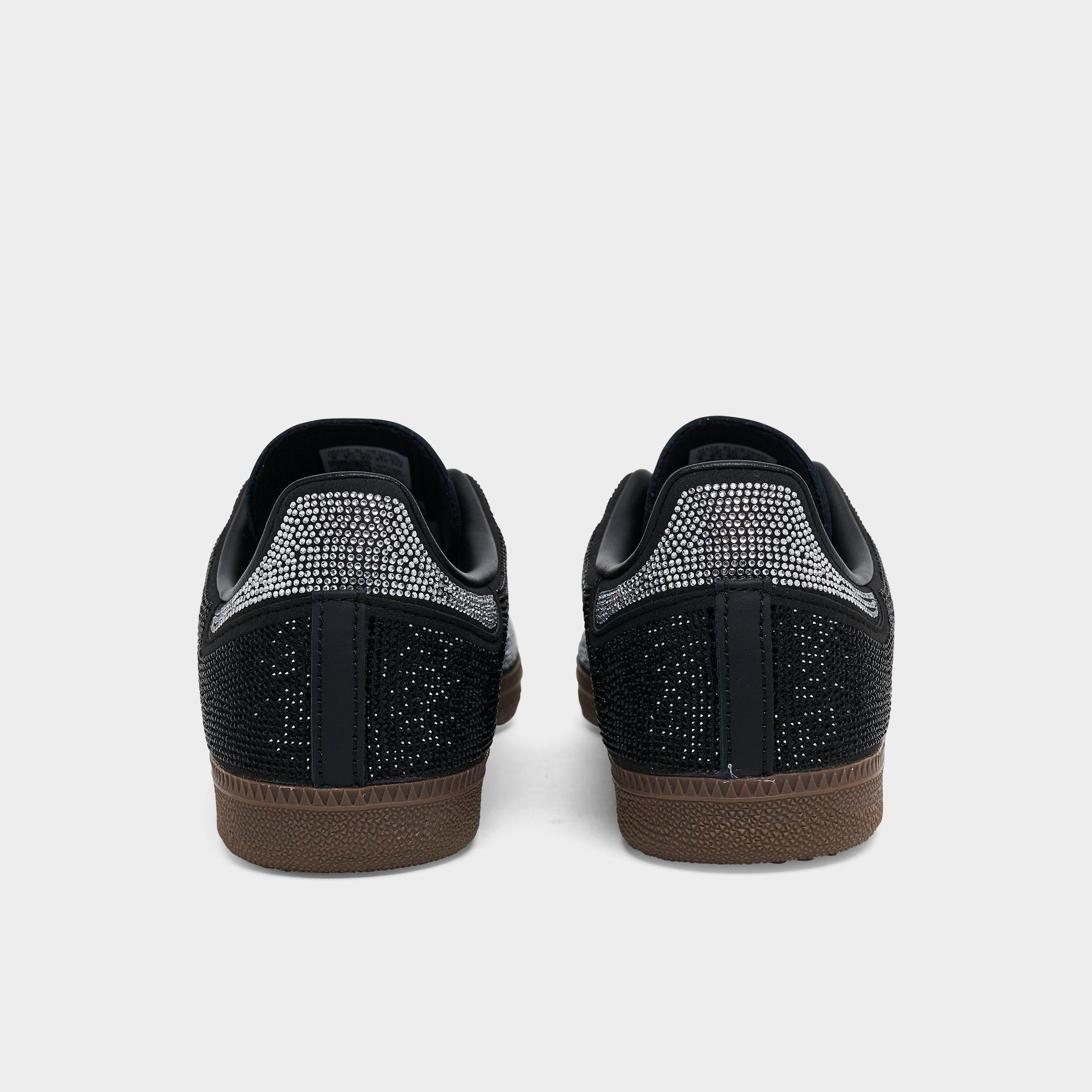 Women's adidas Originals Samba OG Rhinestone Casual Shoes - Core Black/Core Black/White - Back view