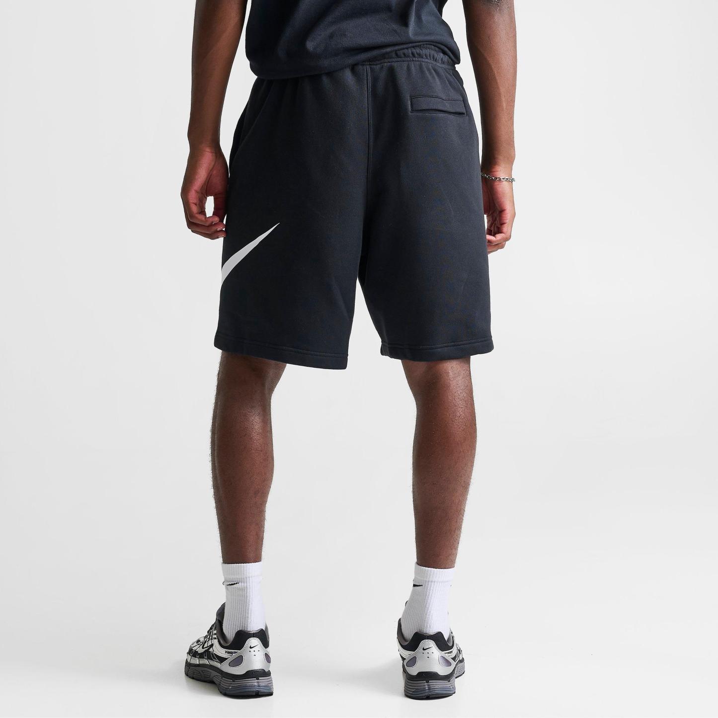 Men's Nithtke Club Fleece Swoosh Graphic Shorts - Black/Black/White