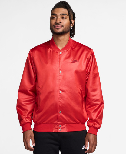 Nike Men's Sportswear Club Snap-Front Varsity Jacket - University red/Team crimson