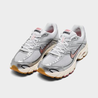 Women's Nithtke Air Max Moto 2K Casual Shoes - Part 4 - White/Metallic Silver/Metallic Dark Grey/Metallic Red Bronze - Both shoes facing left