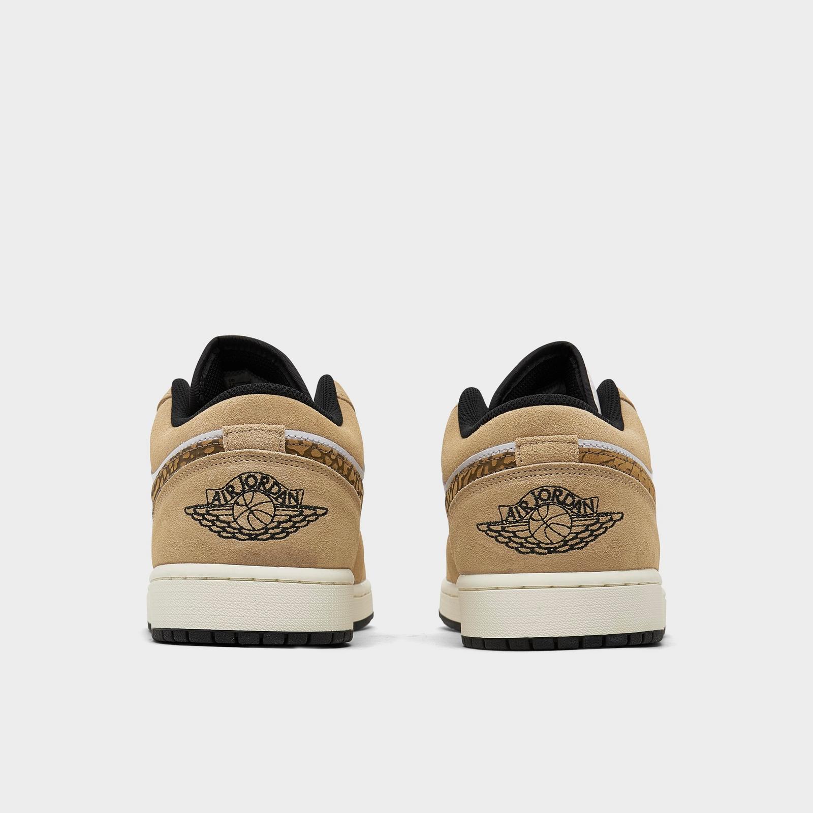 Air Jordan Retro 1 Low SE Casual Shoes - Hemp/Metallic Gold/White/Light British Tan/Black - Left shoe facing left. Outside of the shoe. - view 4