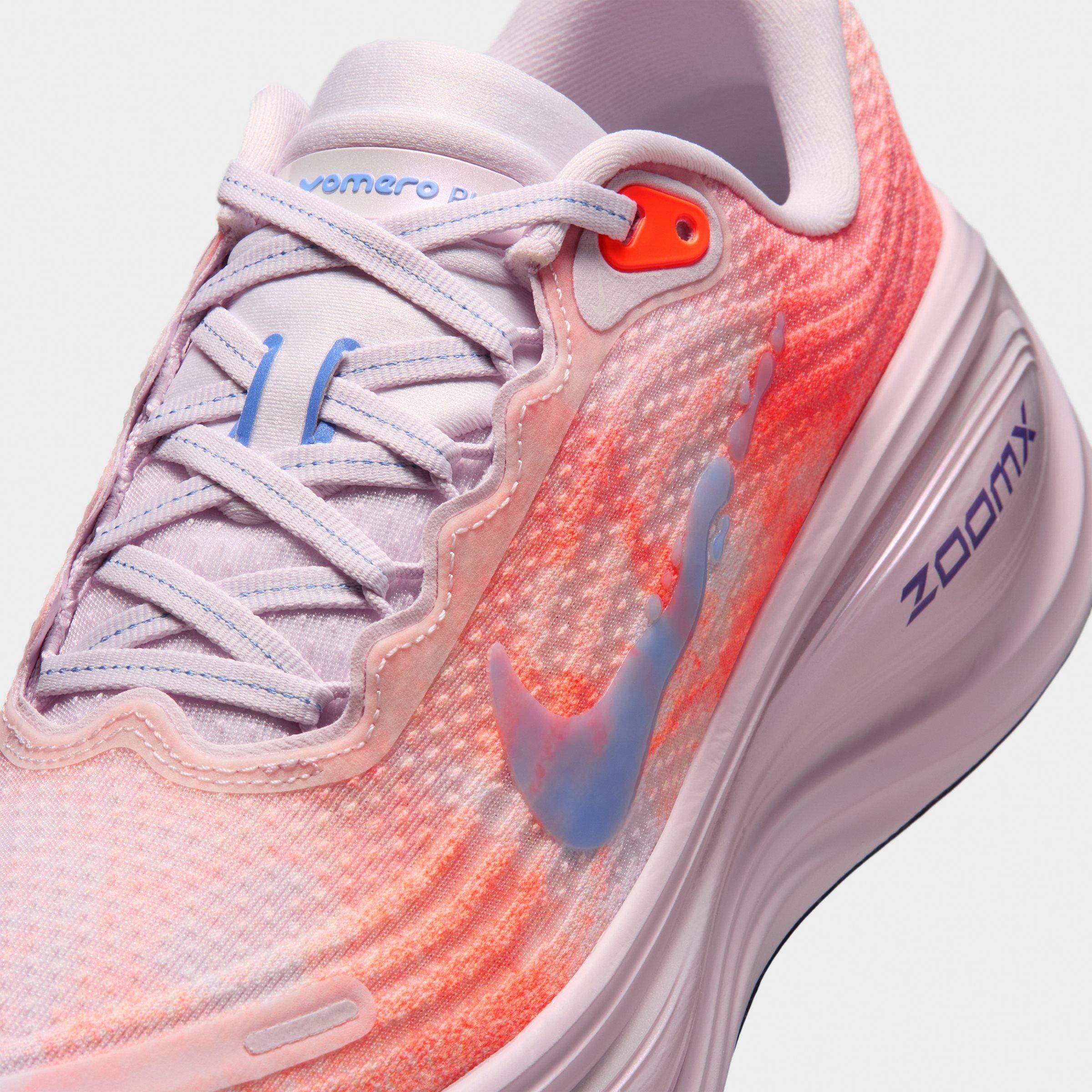 Women's Nithtke Vomero Plus Running Shoes - Part 1 - Bleached Lilac/Hyper Crimson/Sunset Haze/Royal Pulse - Detail shot