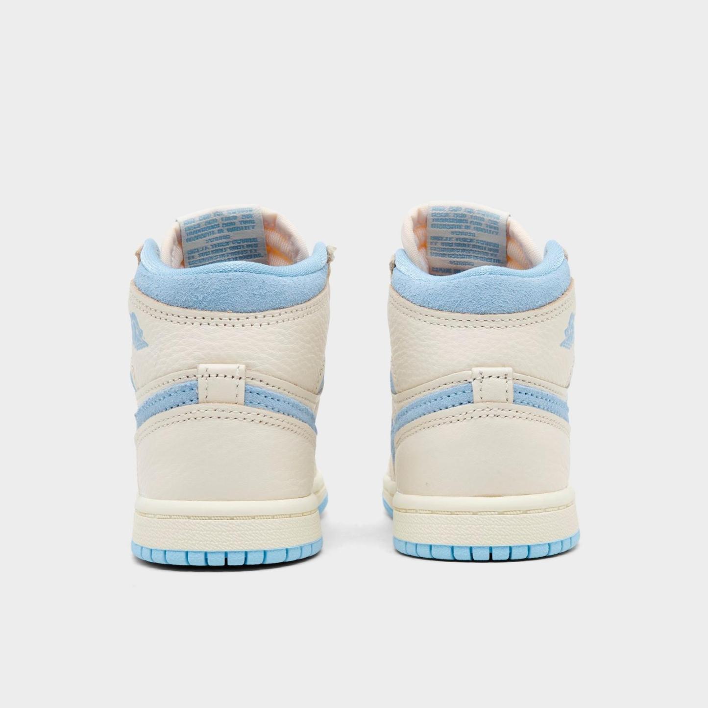 Kids' Toddler Air Jordan Retro 1 High OG Casual Shoes - Pale Ivory/Psychic Blue/Coconut Milk - view 4