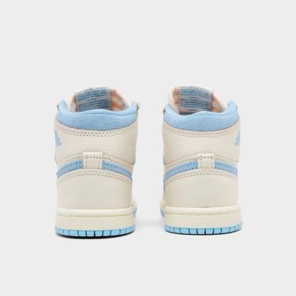 Kids' Toddler Air Jordan Retro 1 High OG Casual Shoes - Pale Ivory/Psychic Blue/Coconut Milk - view 4