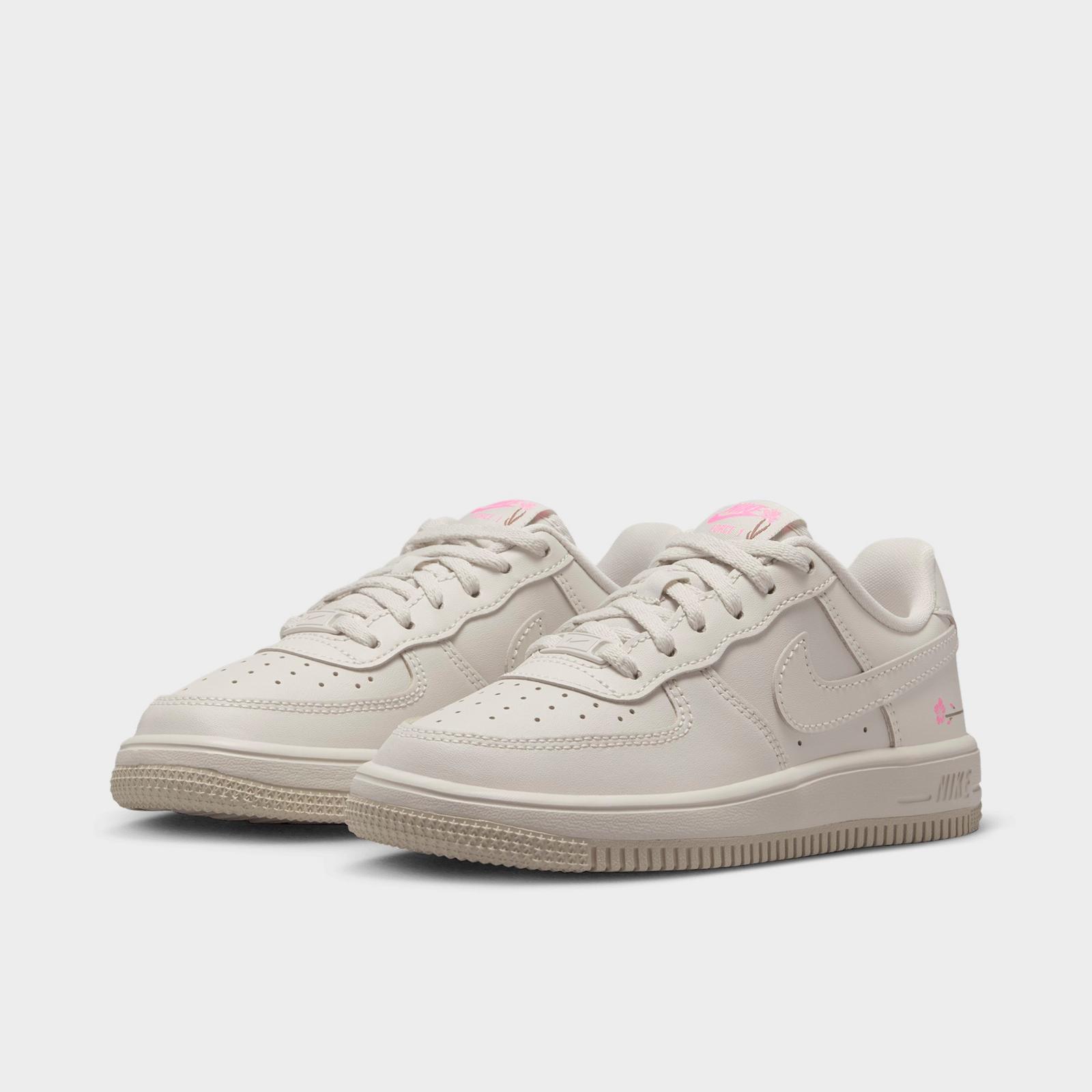Little Kids' Nike Force 1 Low Casual Shoes - Light Bone/Playful Pink/Fauna Brown/Light Bone