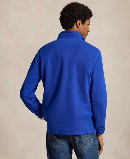 Polo Ralph Lauren Men's Estate-Rib Cotton Quarter-Zip Sweater - Sapphire Star/Barclay Heather Int