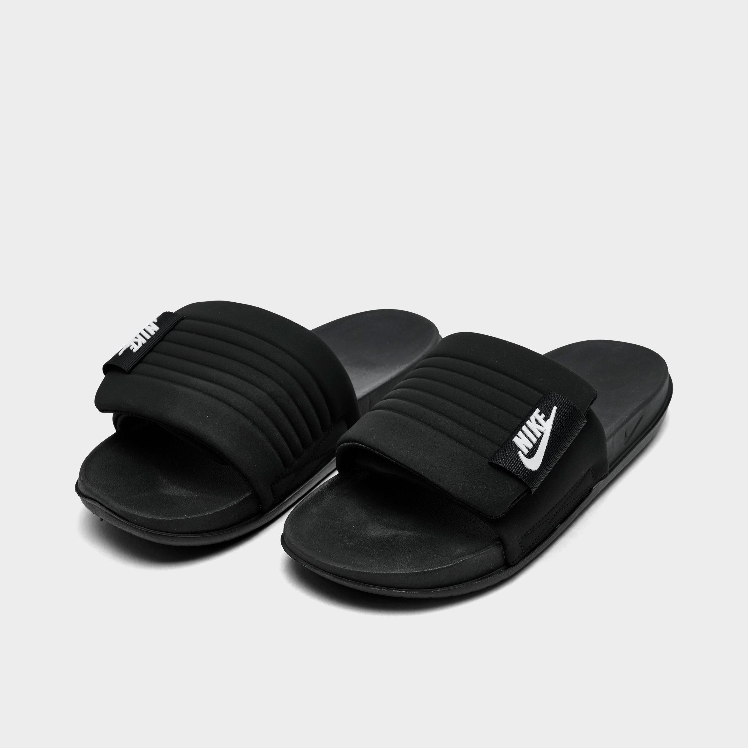 Men's Nithtke Offcourt Adjust Slide Sandals - Black/Black/White - Both shoes facing left