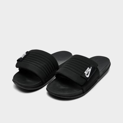 Men's Nithtke Offcourt Adjust Slide Sandals - Black/Black/White - Both shoes facing left