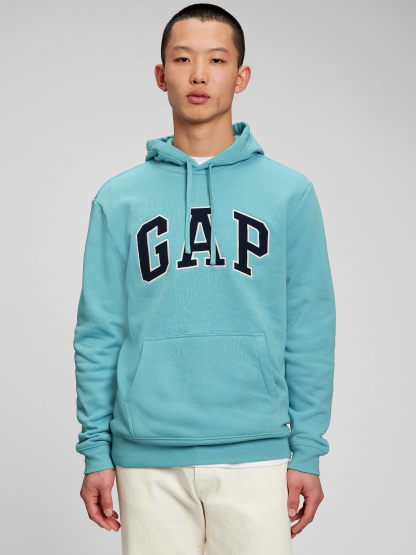 Adult VintageSoft Arch Logo Hoodie - agate blue