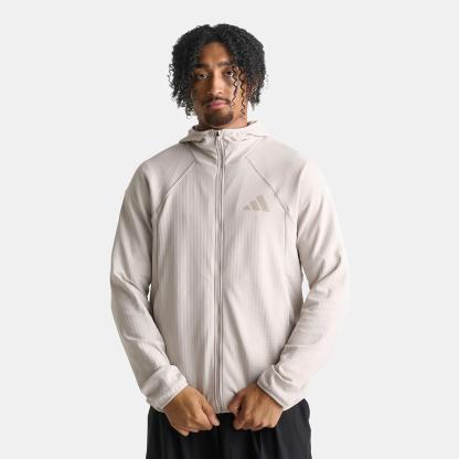 Men's adidas TERREX Xperior Climawarm+ Ventknit Fleece Full-Zip Hooded Jacket - Wonder Alumina