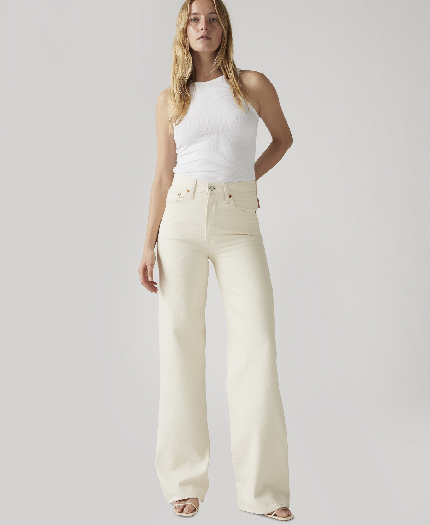 Levi's Premium Women's Ribcage Wide-Leg Jeans - Barely Freezing
