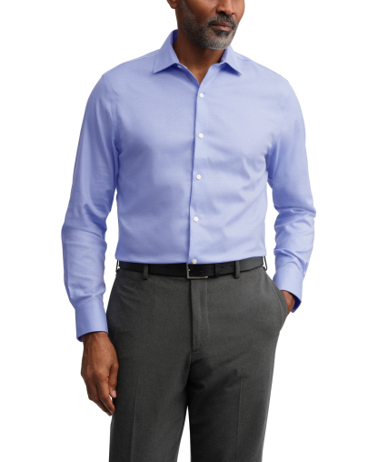 Tommy Hilfiger Men's TH Flex Twill Slim-Fit Dress Shirt - Blue