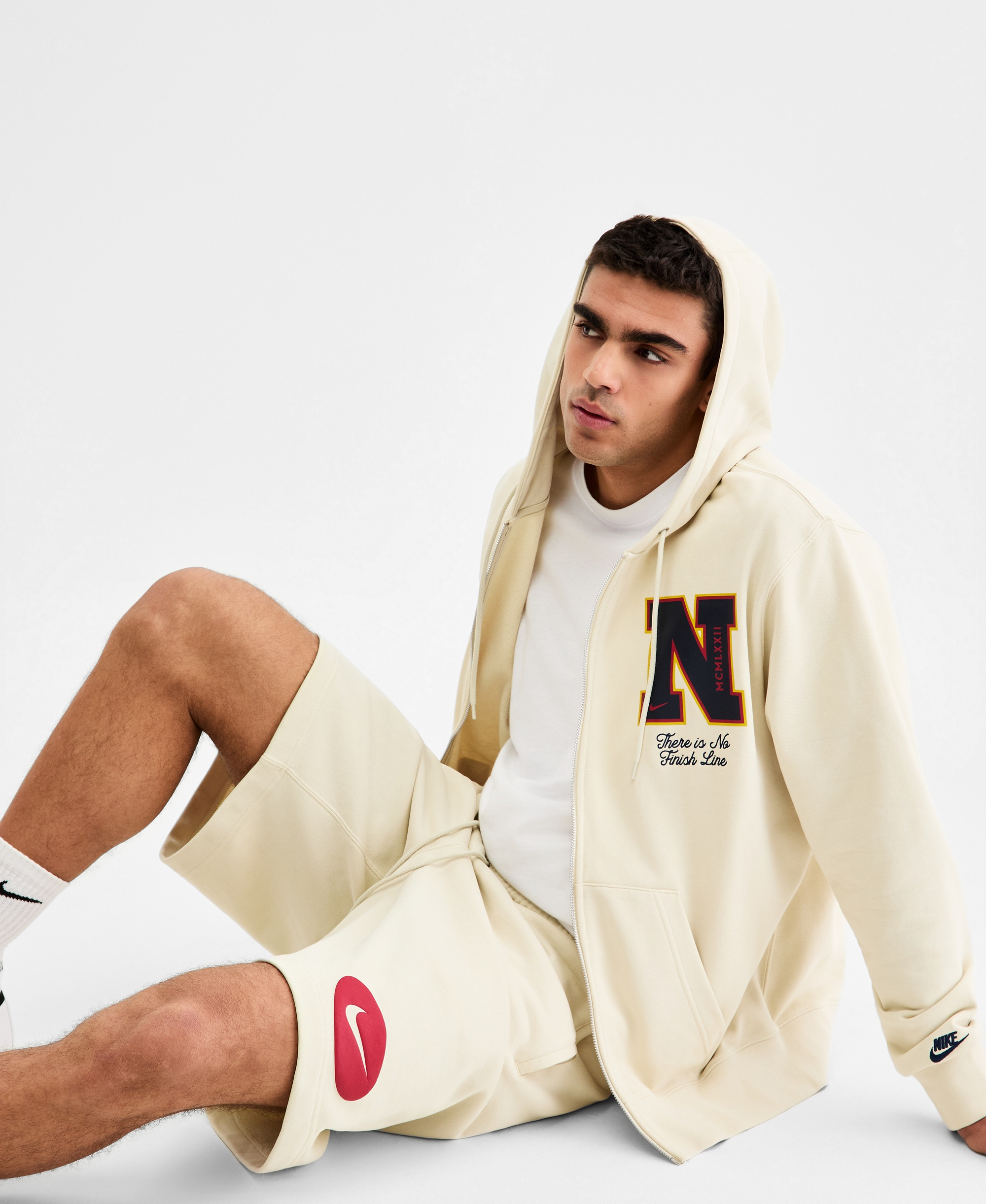 Nike Men's Sportswear Club French Terry Full-Zip Hoodie - Obsidian/Light Khaki