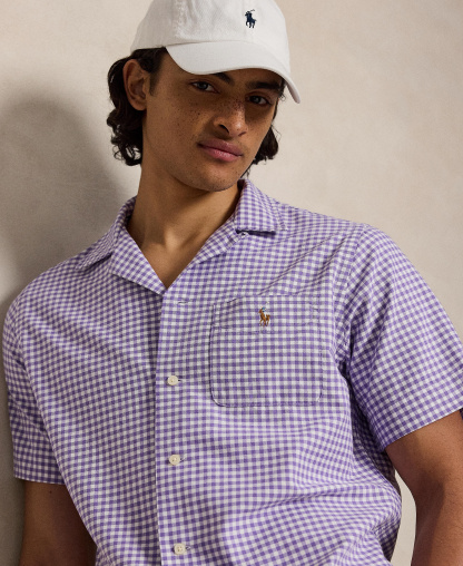 Polo Ralph Lauren Men's Classic-Fit Short-Sleeve Oxford Shirt - Thistle White