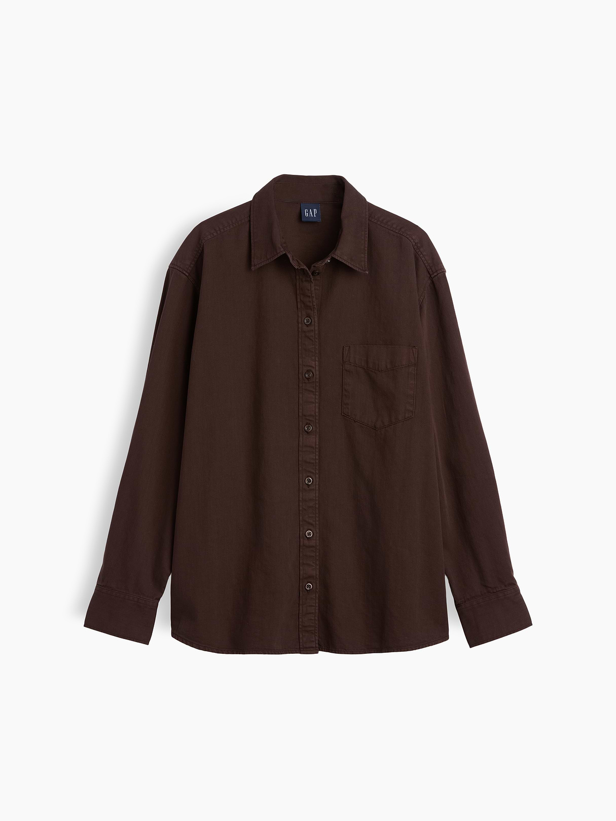 Denim Big Shirt - Brown
