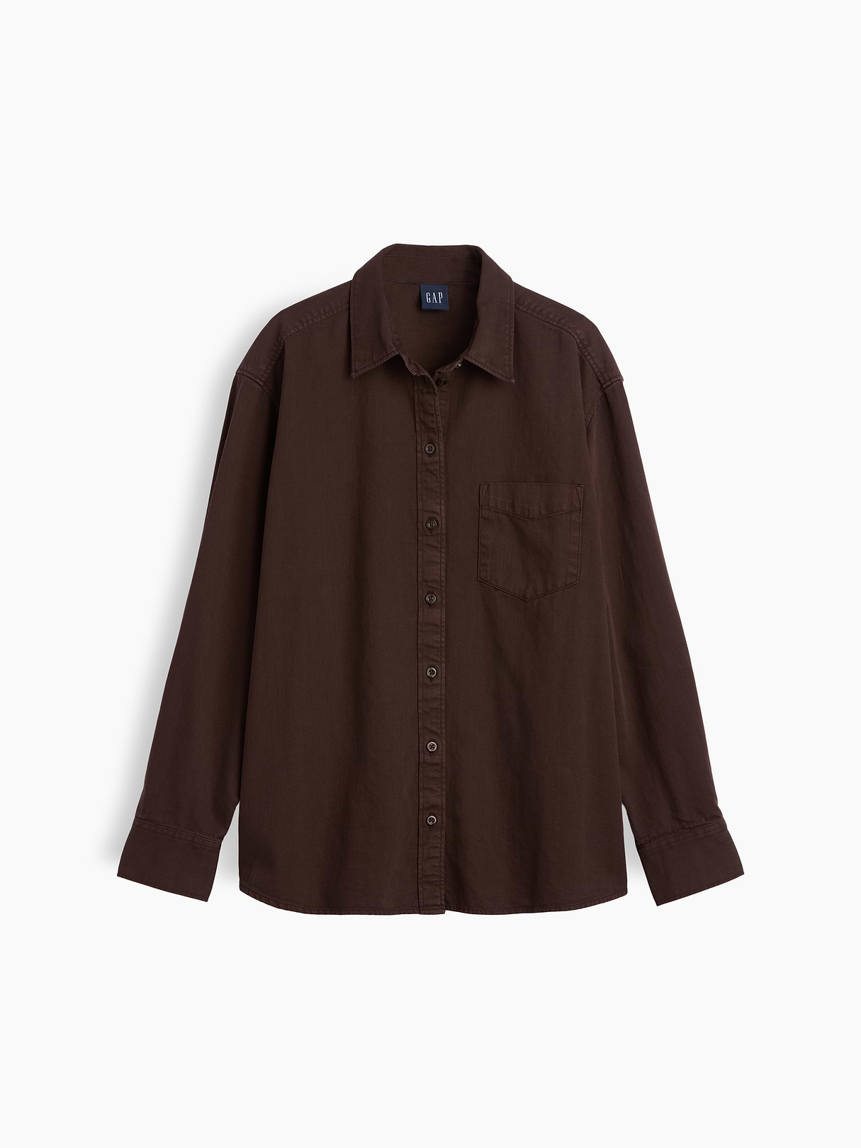Denim Big Shirt - Brown