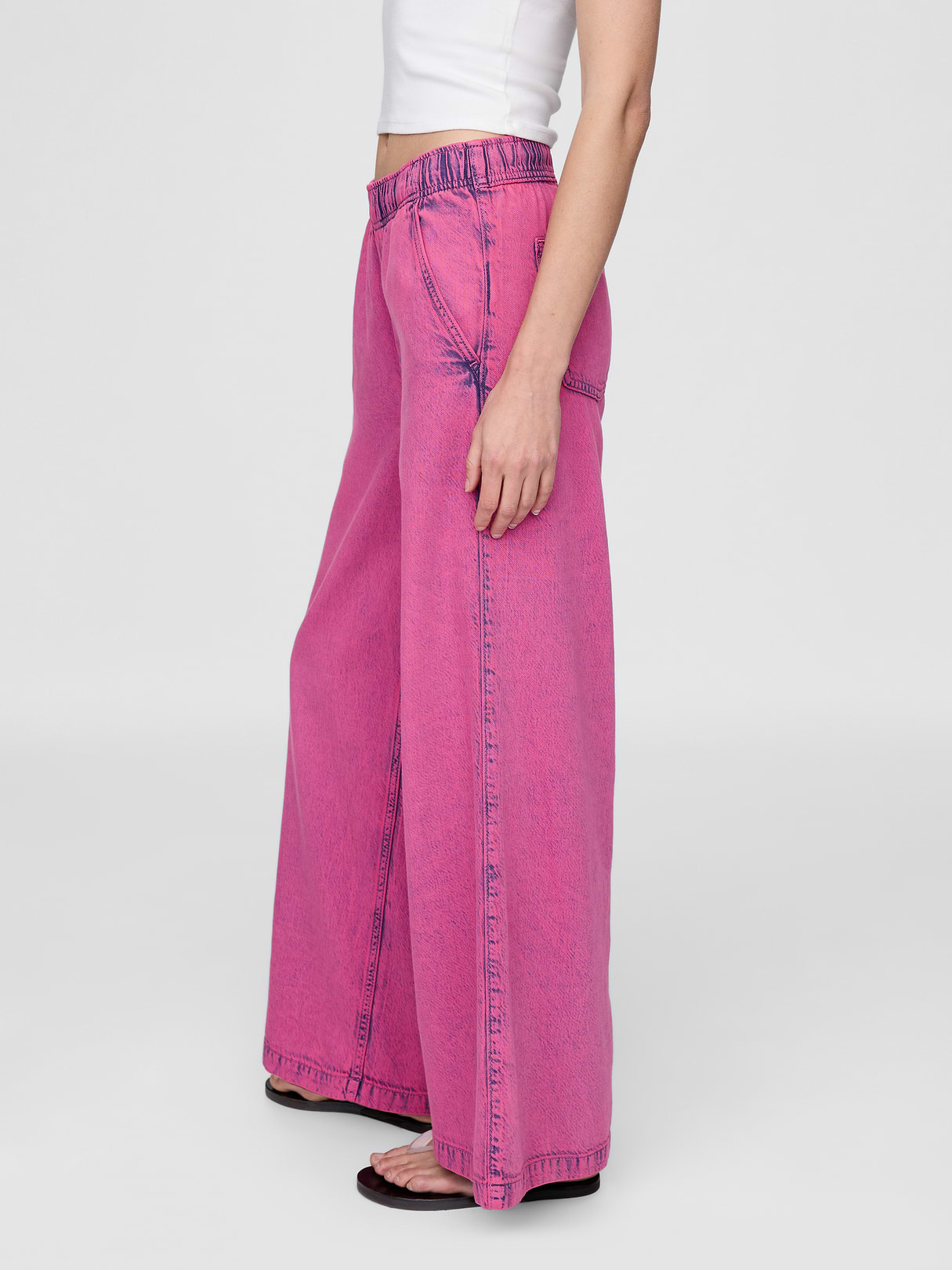 Mid Rise UltraSoft Easy Baggy Jeans - Pink rinse
