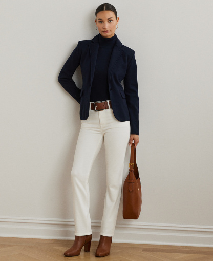 Lauren Ralph Lauren Women's Cotton-Blend Sweater Blazer - Lauren Navy