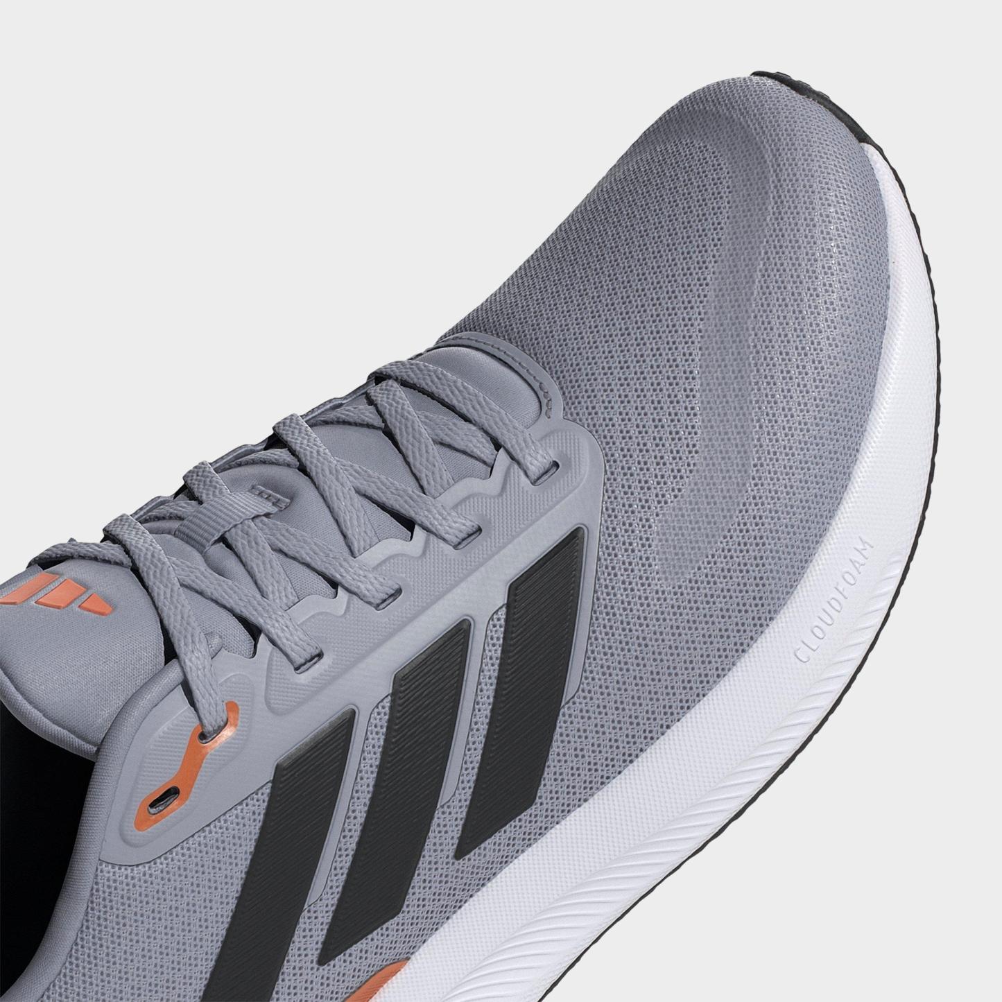 Men's adidas Runfalcon 5 Running Shoes - Halo Silver/Black/Dusky Orange - Detail shot