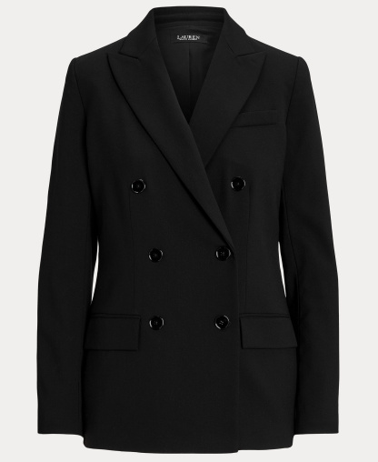 Lauren Ralph Lauren Women's Double-Breasted Wool Crepe Blazer - Polo Black