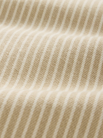 High Rise Barrel Jeans - Khaki stripe