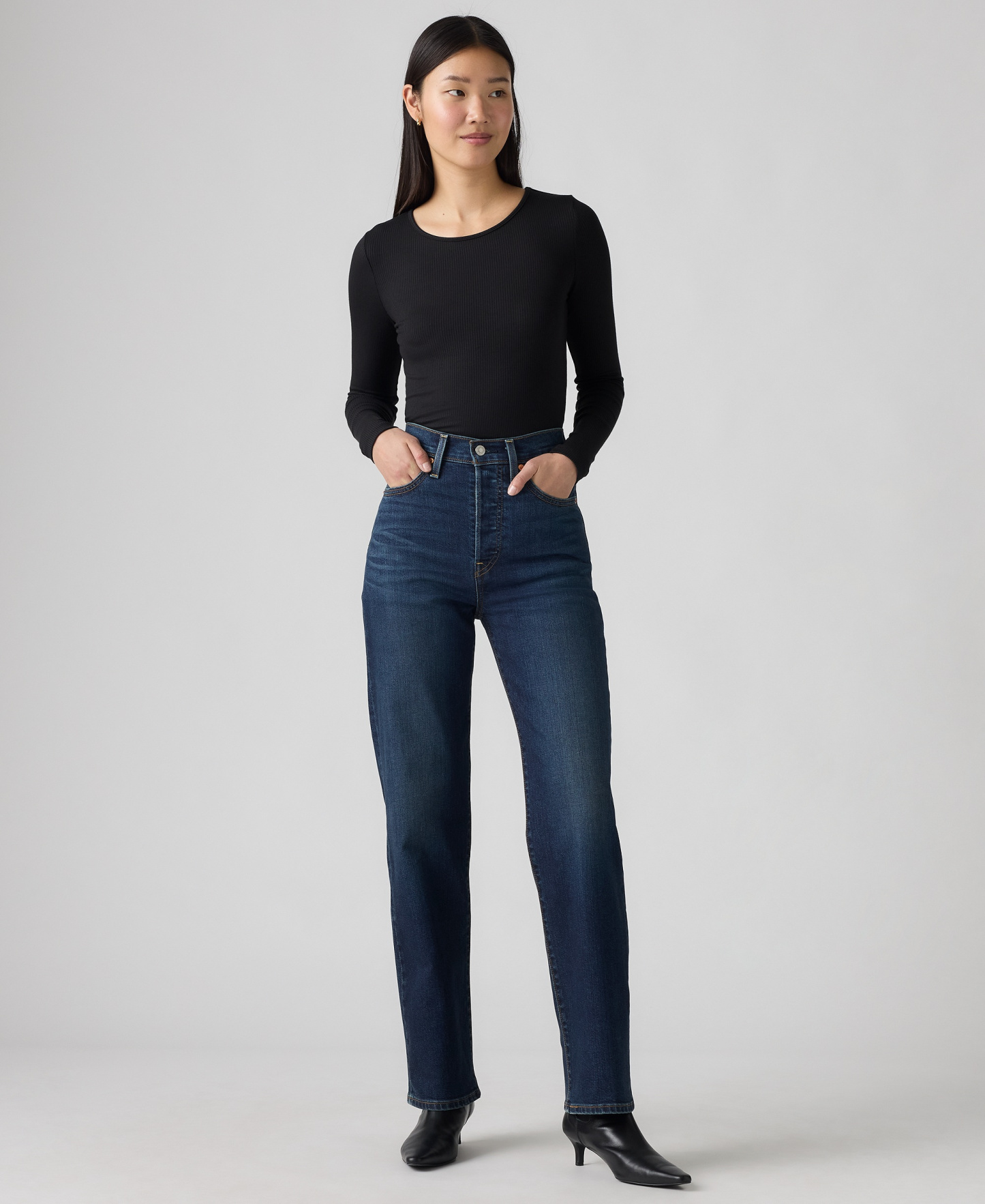 Levi's Women's Ribcage High-Rise Straight-Leg Jeans - Get Organic