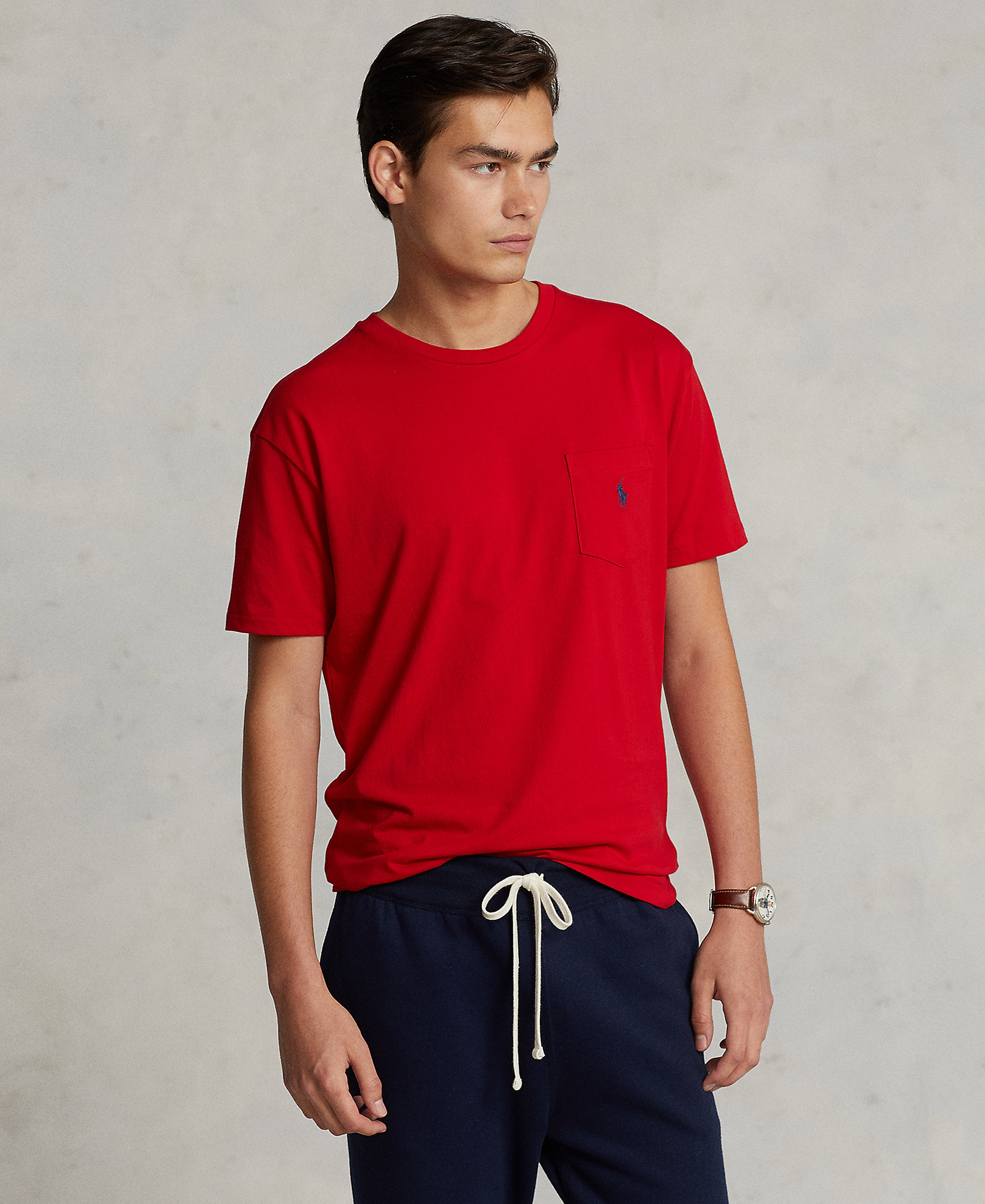 Polo Ralph Lauren Men's Classic-Fit Crewneck Pocket T-Shirt - Red